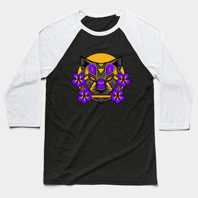 Mecha Violet Cat Baseball T-Shirt by reikaiza